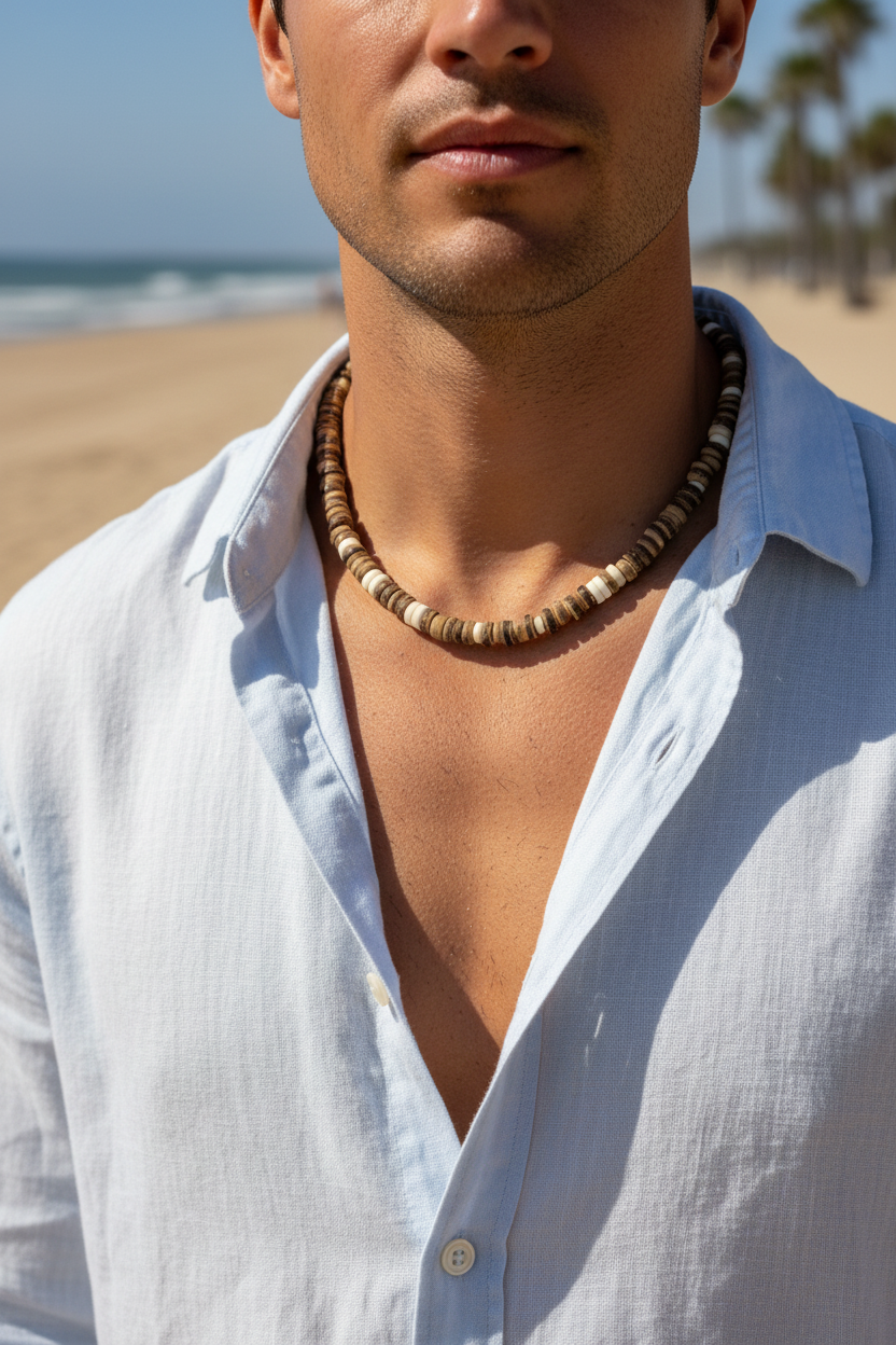 Coastal Edge Necklace on Model