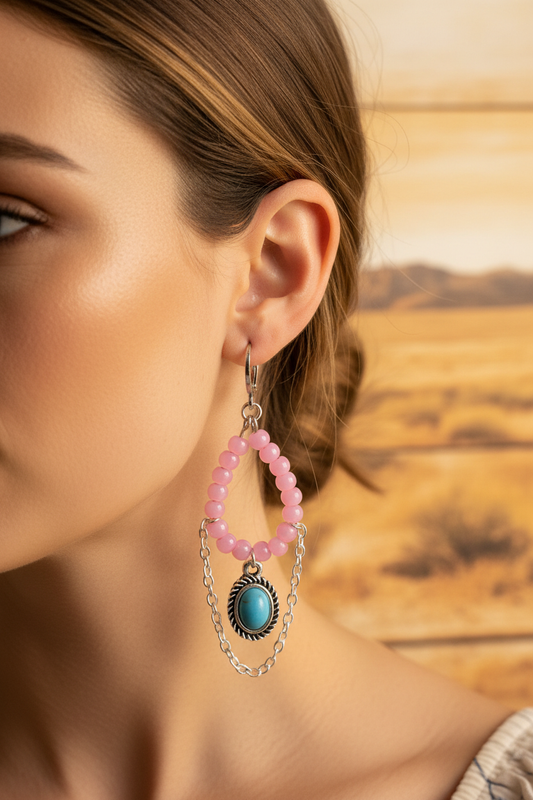 Dusty Rose Earrings - Western Lifestyle Close Up
