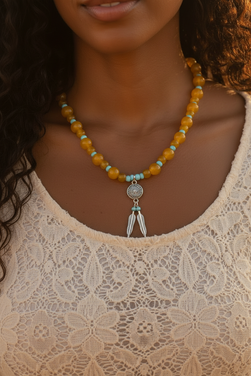 Golden Skies Necklace - Close Crop