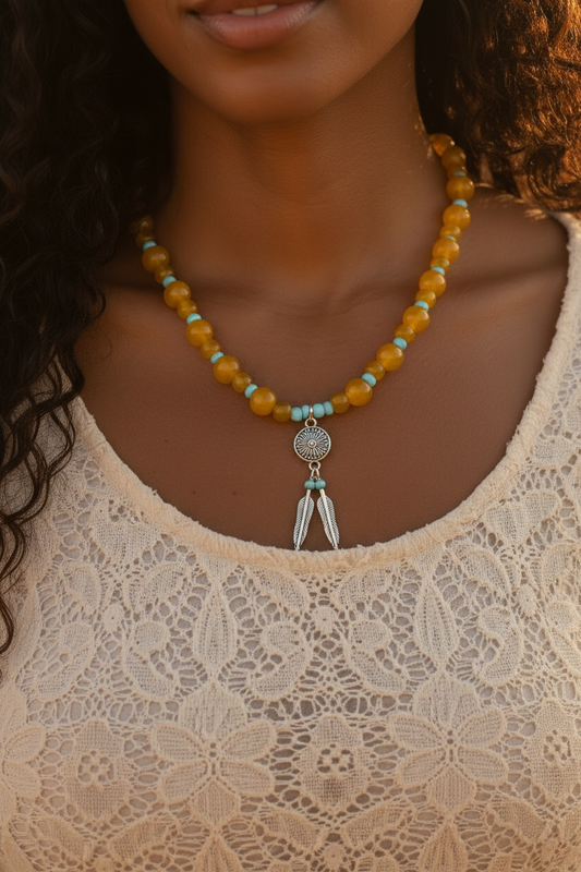 Golden Skies Necklace - Close Crop