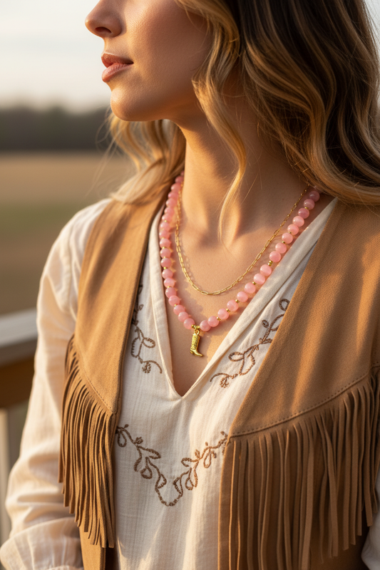 Rodeo Rose Layered Necklace Lifestyle